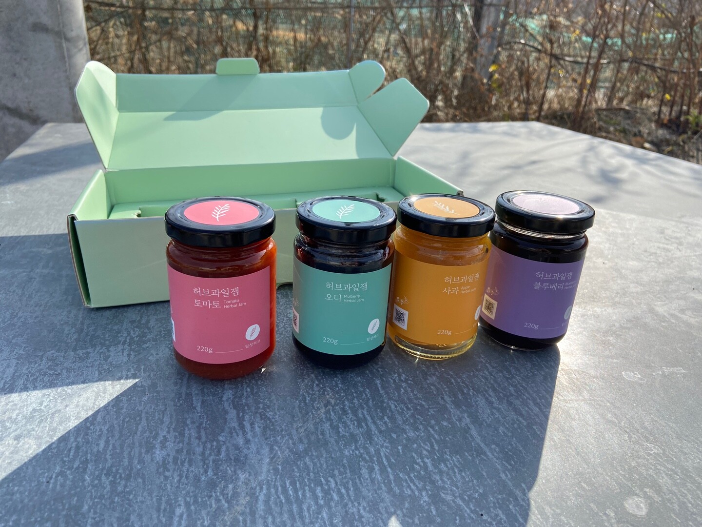 일상허브 허브정원푸실 허브잼 허브오디잼 허브블루베리잼 허브사과잼 허브토마토잼 잼 오디잼 블루베리잼 사과잼 토마토잼 선물세트